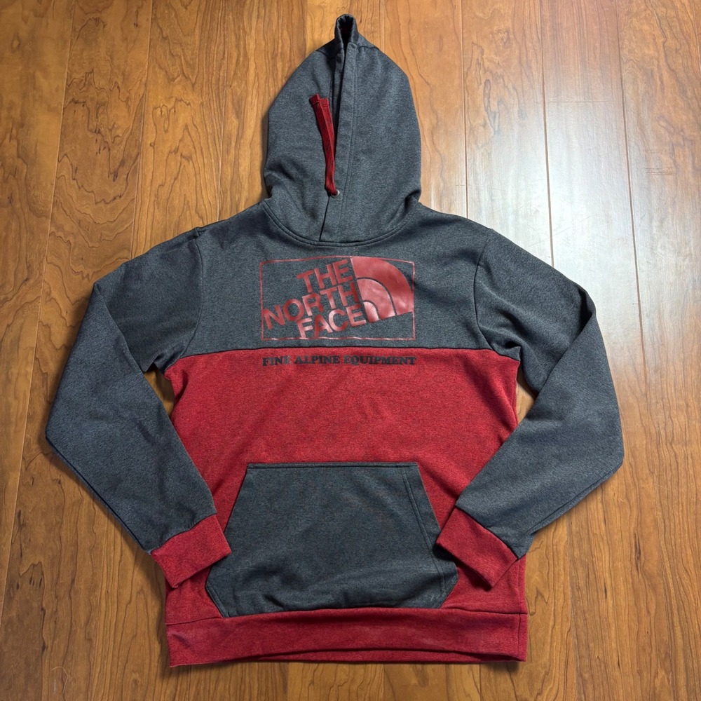 The North Face Fine Alpine Equipment Hoodie Grey Red Colorblock Mens Small